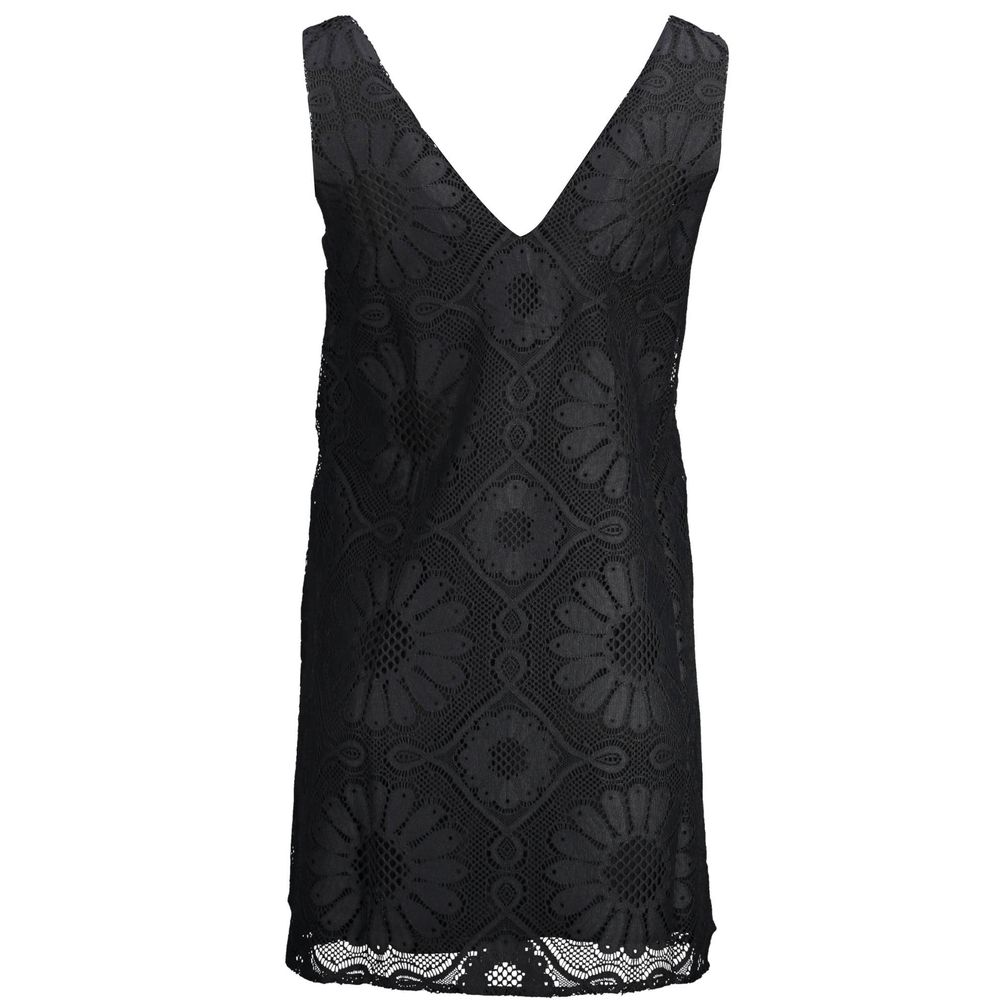 Desigual Chic Black Short Dress with Wide Straps