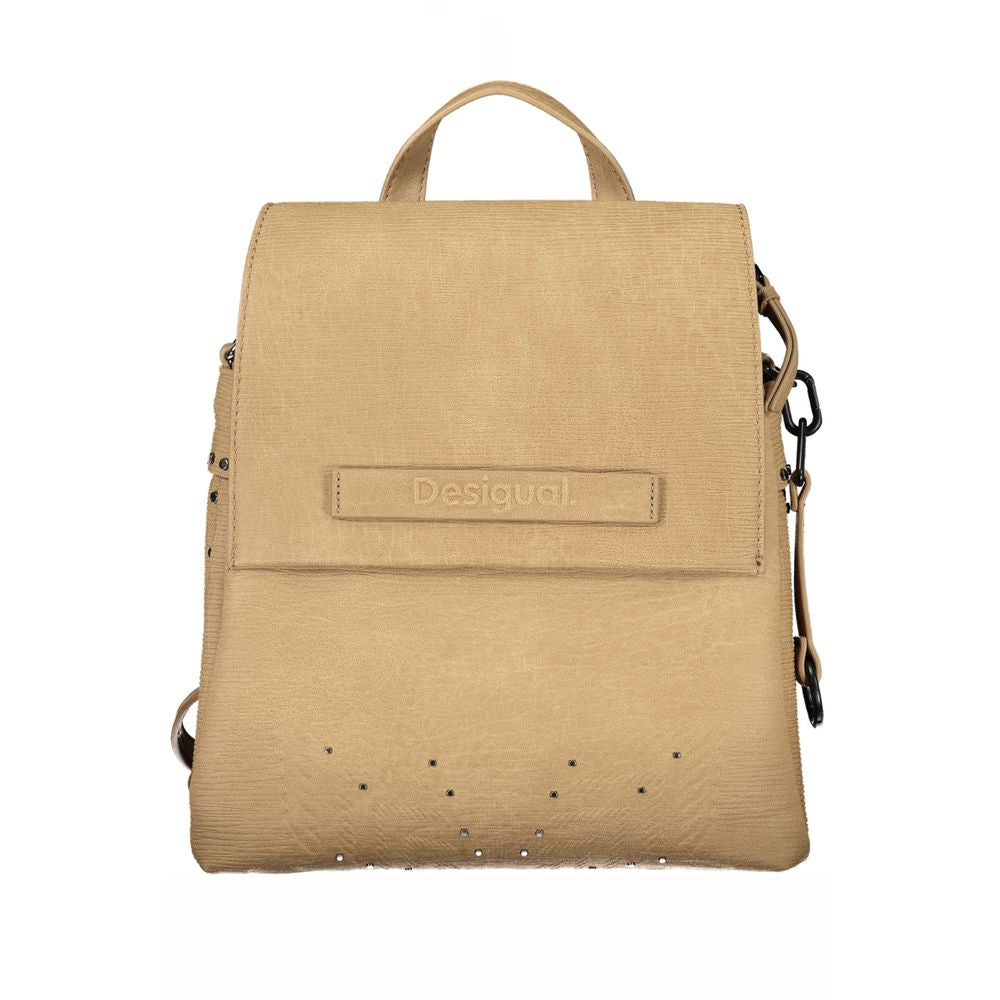 Desigual Beige Contrast Detail Fashion Backpack