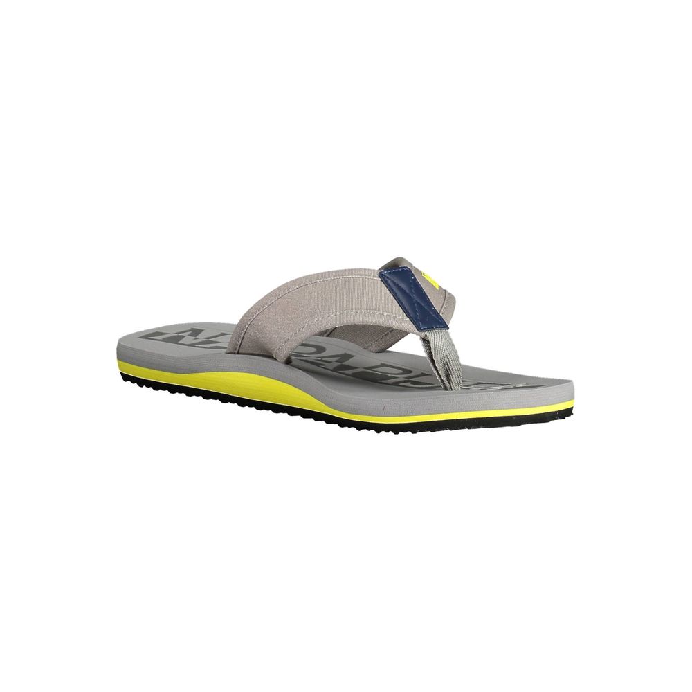 Napapijri Elegant Gray Thong Sandals with Logo Detail