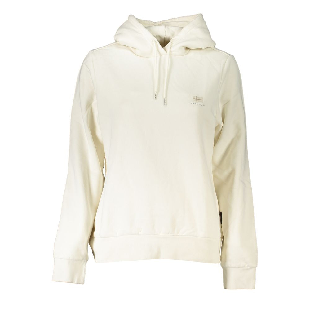 Napapijri Timeless White Fleece Hooded Sweatshirt