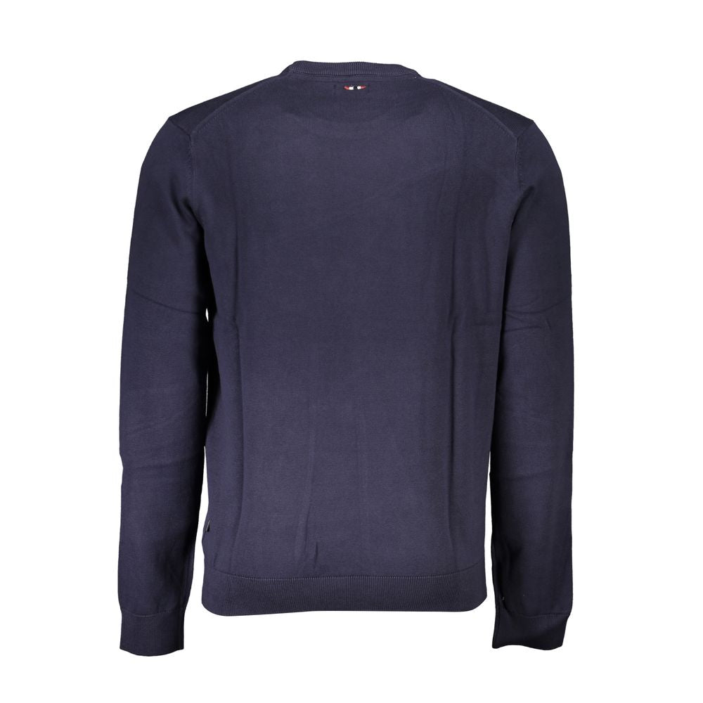 Napapijri Classic Blue Crew Neck Cotton Sweater