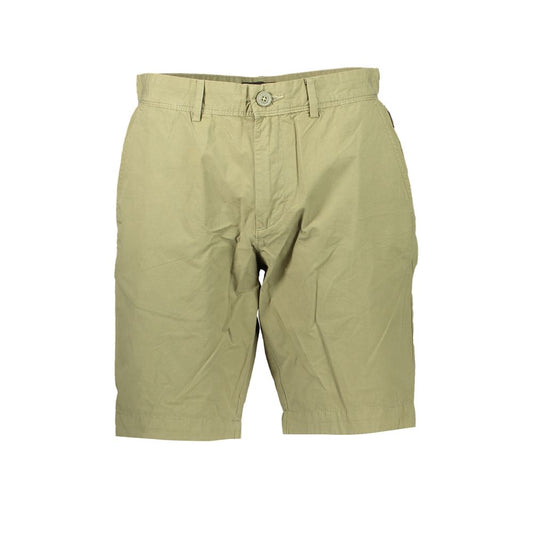 Napapijri Chic Green Bermuda Shorts with Contrast Details