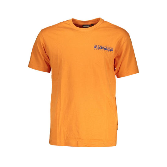 Napapijri Vibrant Orange Crew Neck Cotton Tee