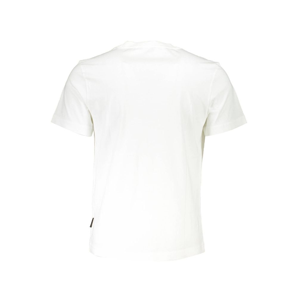 Napapijri Chic White Cotton Tee with Logo Accent