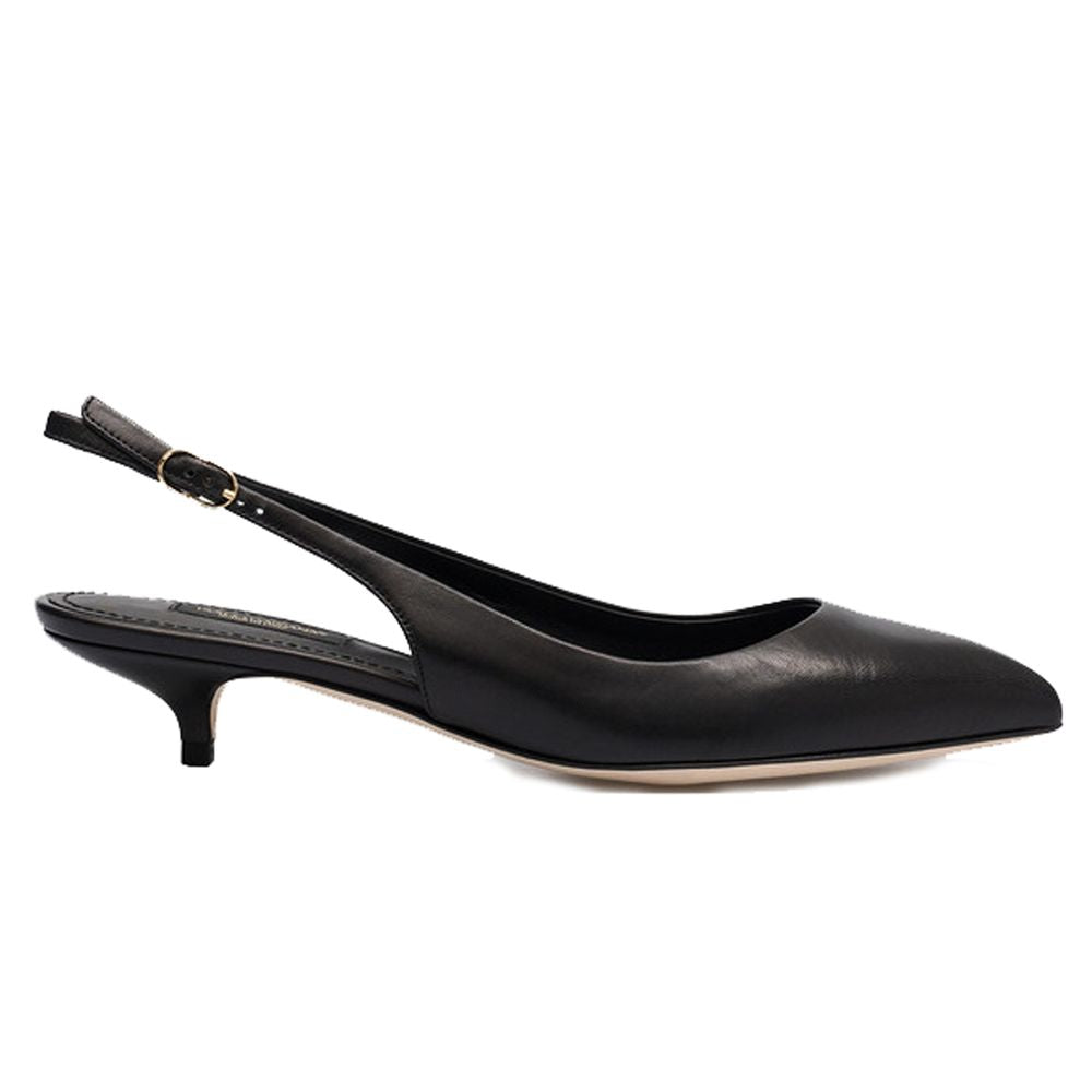 Dolce & Gabbana Elegant Black Leather Sling Pumps