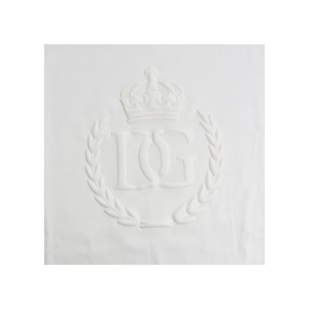 Dolce & Gabbana Embossed Logo White Cotton Tee