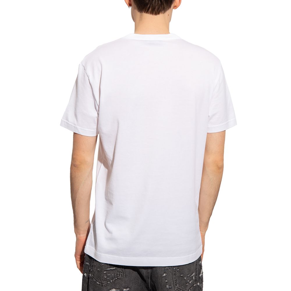 Dolce & Gabbana Chic White Barcode Emblem Tee