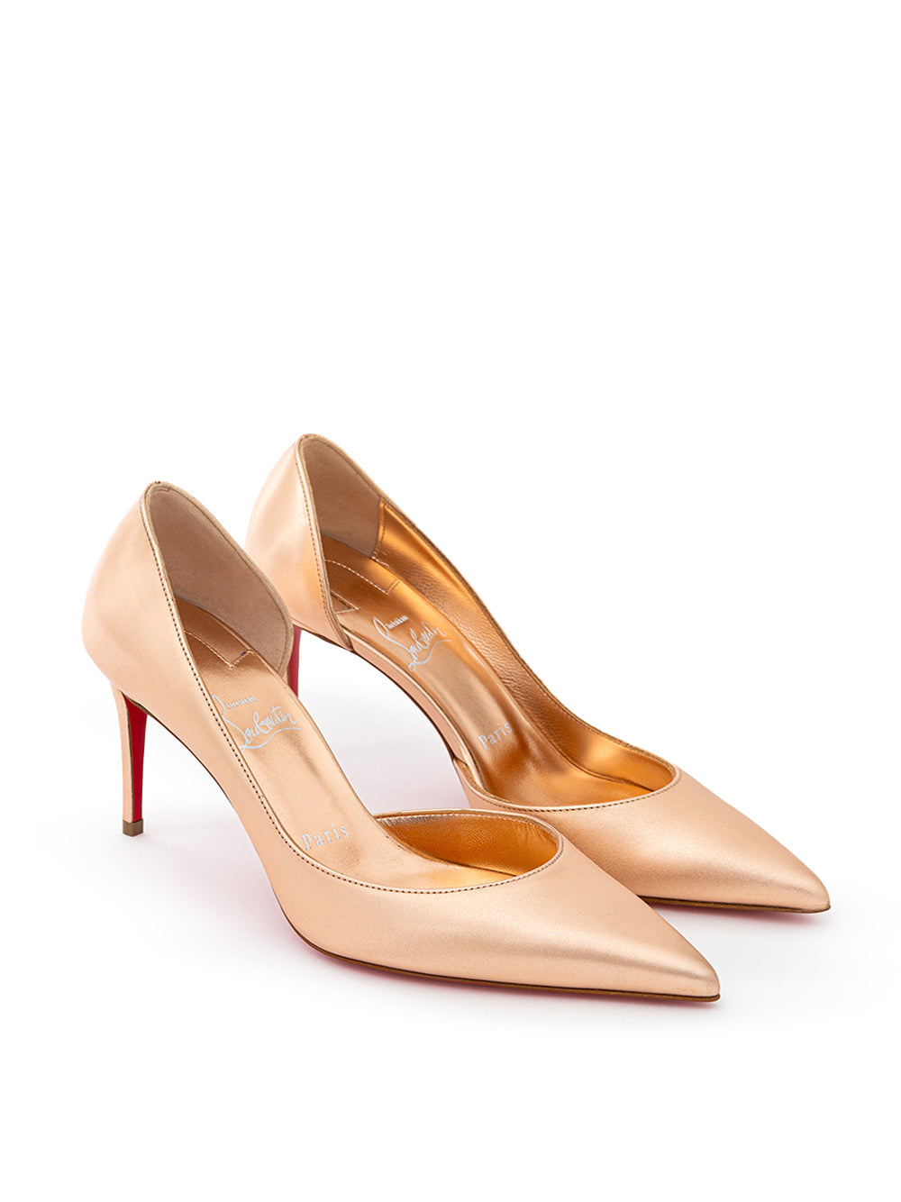 Christian Louboutin Rose Gold Metallic Leather Pumps