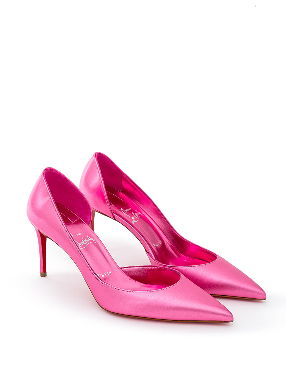 Christian Louboutin Glam Pink Metallic Leather Pumps