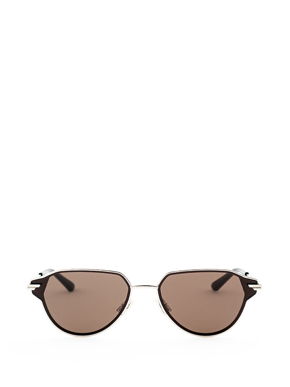 Bottega Veneta Elegant Silver Metal Sunglasses