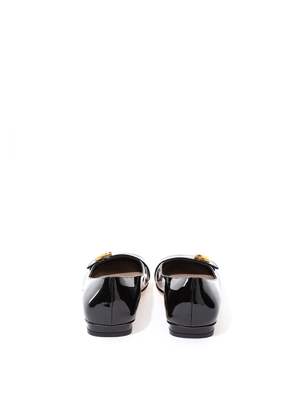 Dior Elegant Black Patent Leather Ballerina Flats