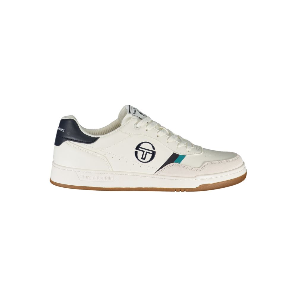 Sergio Tacchini Sleek White Sneakers with Contrast Embroidery