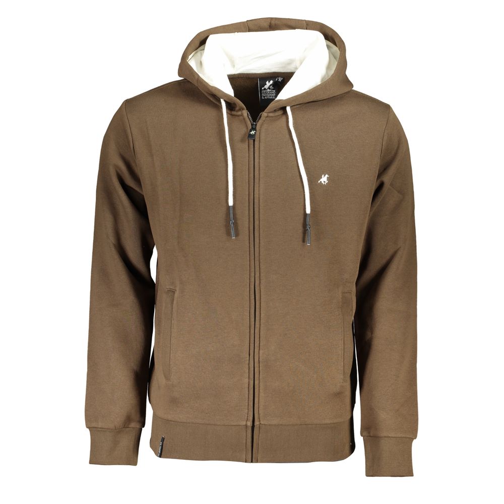 U.S. Grand Polo Exquisite Hooded Brown Sweatshirt