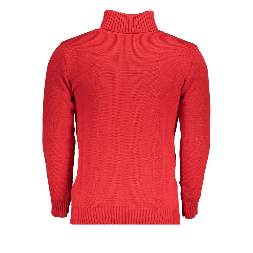 U.S. Grand Polo Elegant Turtleneck Sweater with Embroidery Detail