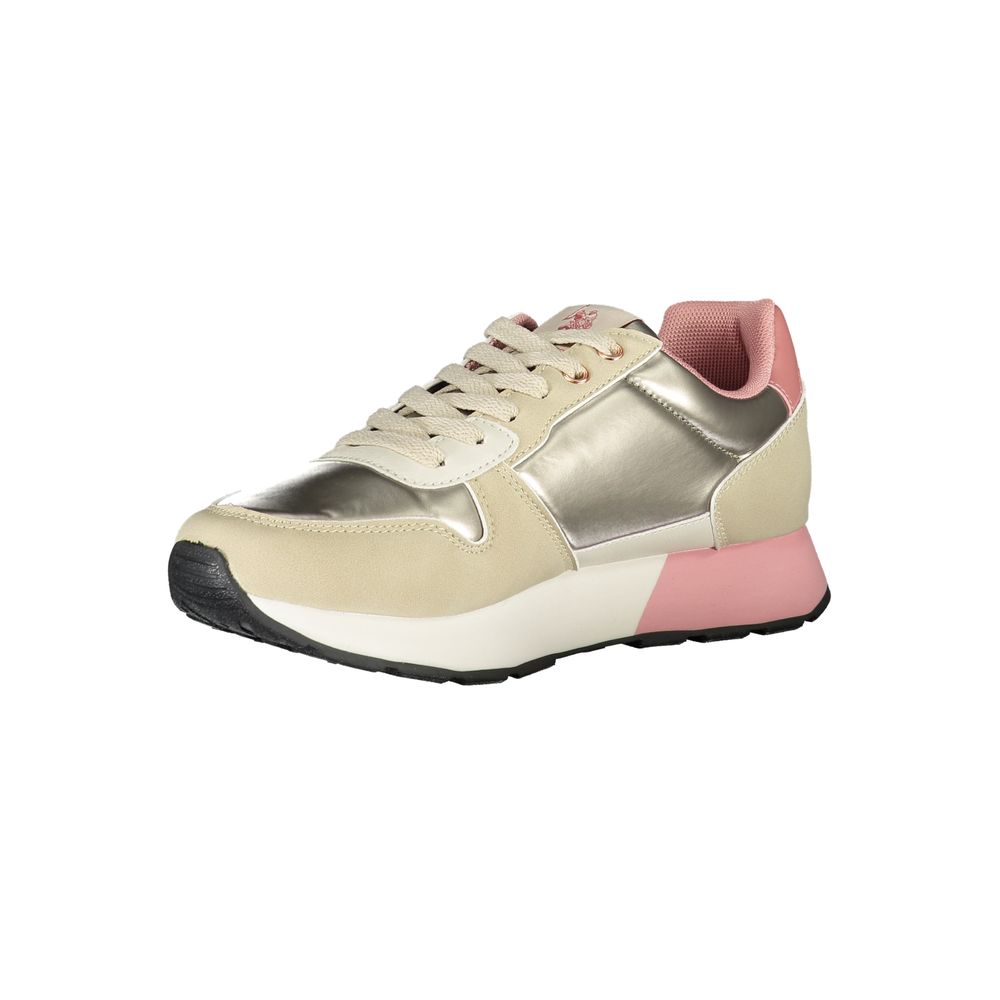 U.S. POLO ASSN. Chic Beige Lace-Up Sneakers with Logo Detail