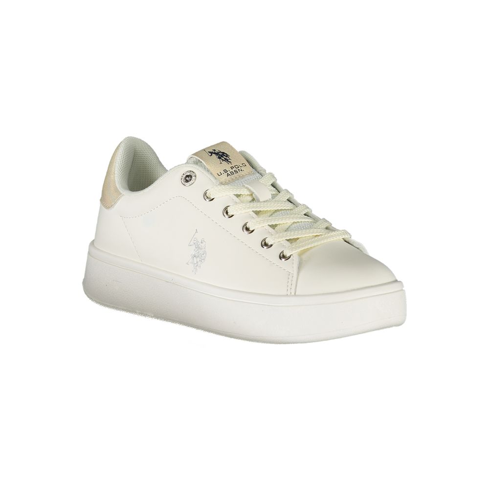 U.S. POLO ASSN. Elegant White Lace-Up Sports Sneakers