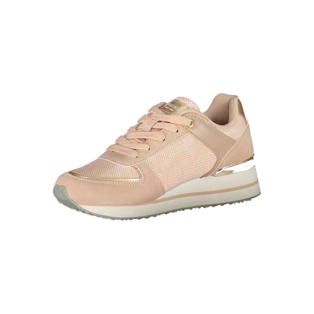 U.S. POLO ASSN. Chic Pink Lace-Up Sneakers with Contrast Details