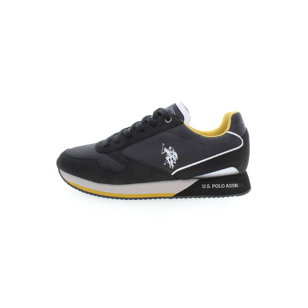 U.S. POLO ASSN. Sleek Black Lace-Up Sports Sneakers