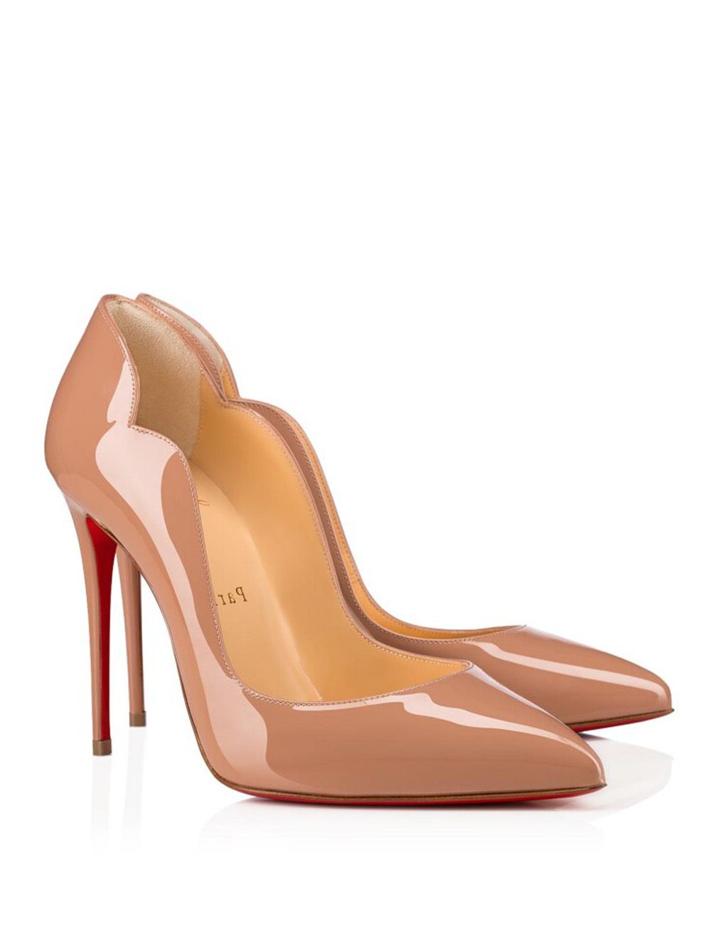 Christian Louboutin Elegant Nude Leather Pumps with Iconic Red Sole