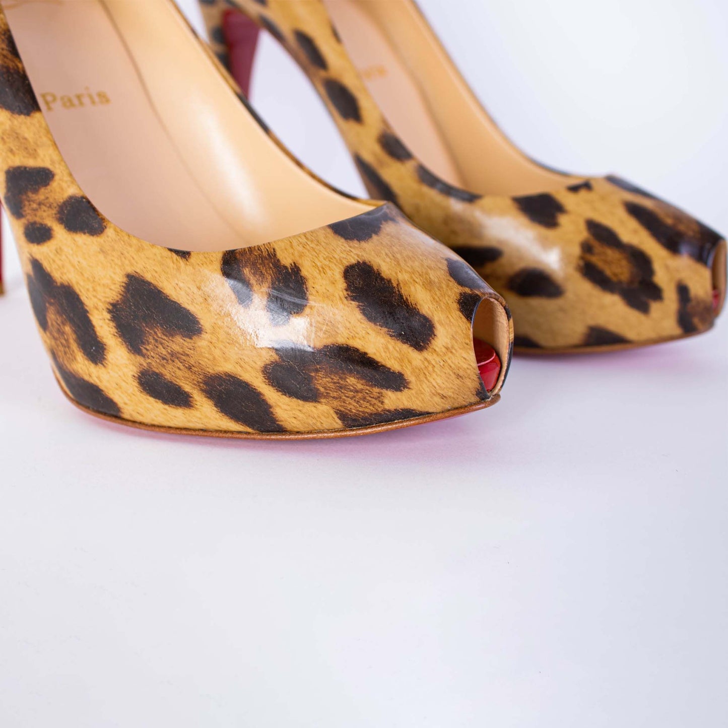 Christian Louboutin Elegant Leopard Print Leather Pumps