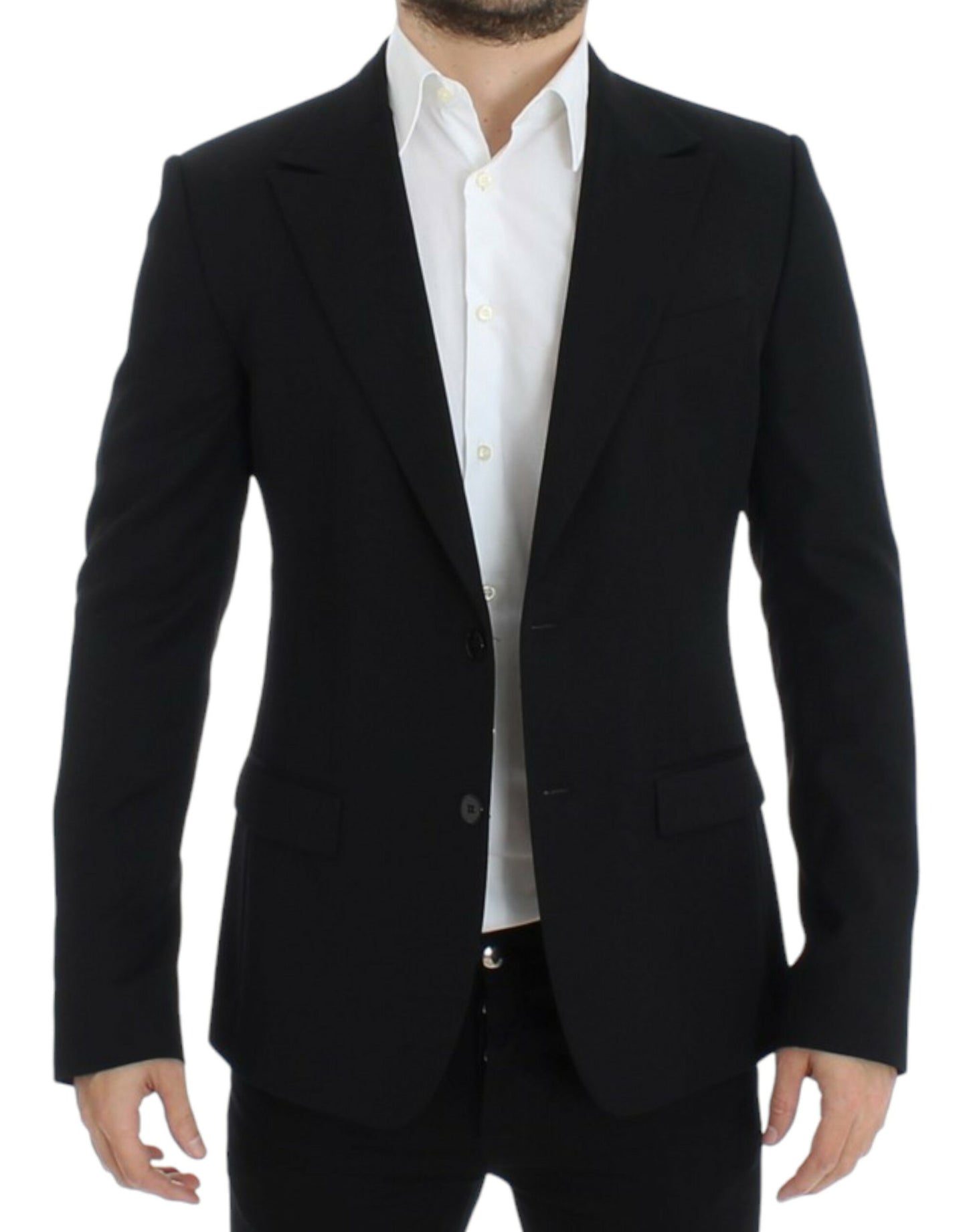 Dolce & Gabbana Black wool slim fit blazer