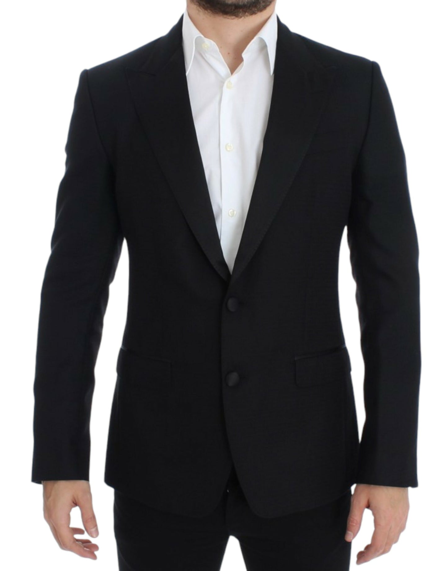 Dolce & Gabbana Black wool silk SICILIA blazer