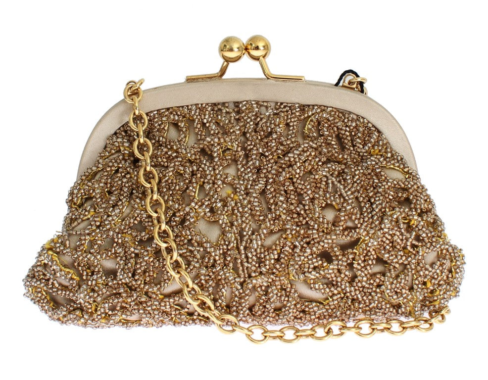 Dolce & Gabbana Glimmering Gold Sequined Evening Clutch