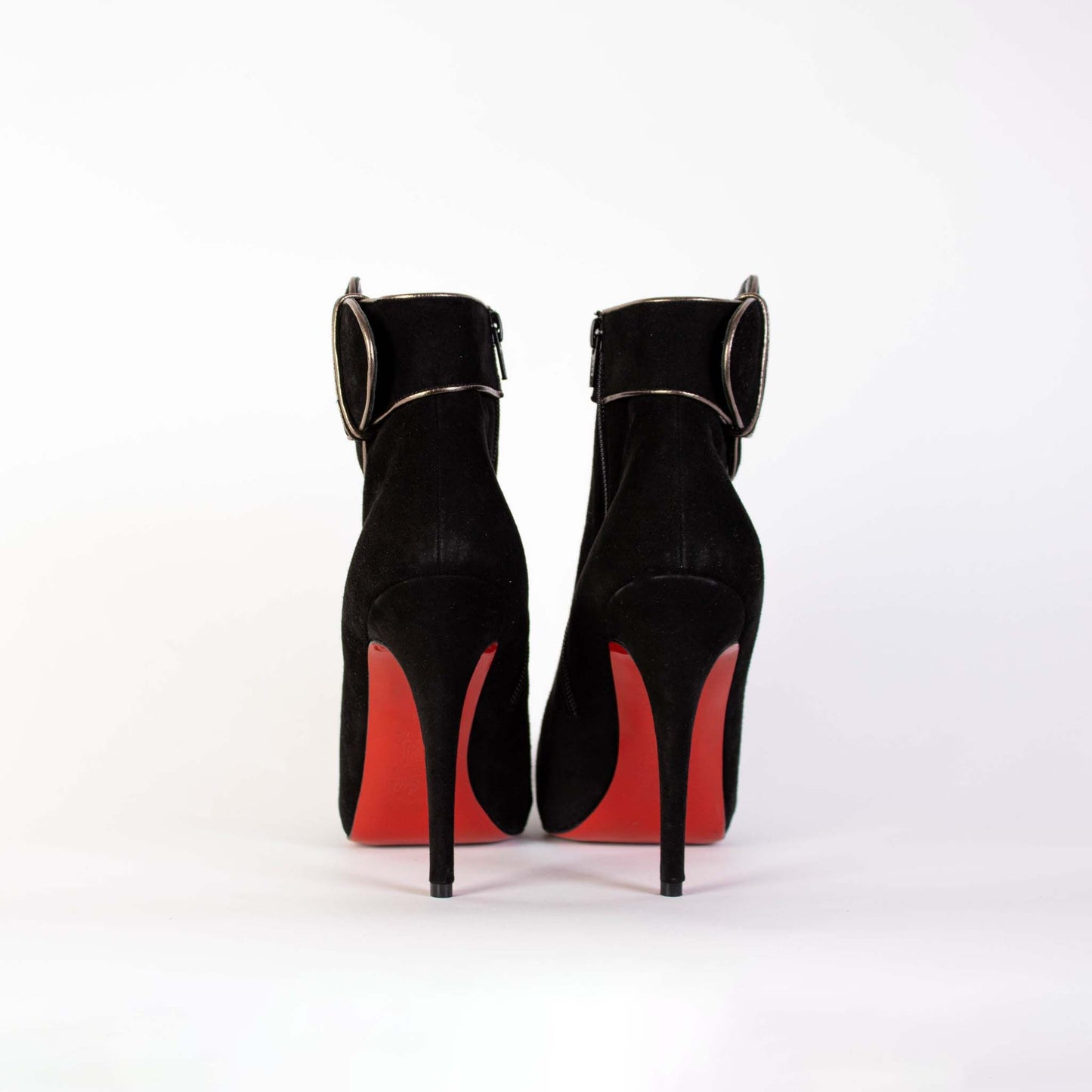 Christian Louboutin Elegant Suede Ankle Boots with Stiletto Heel