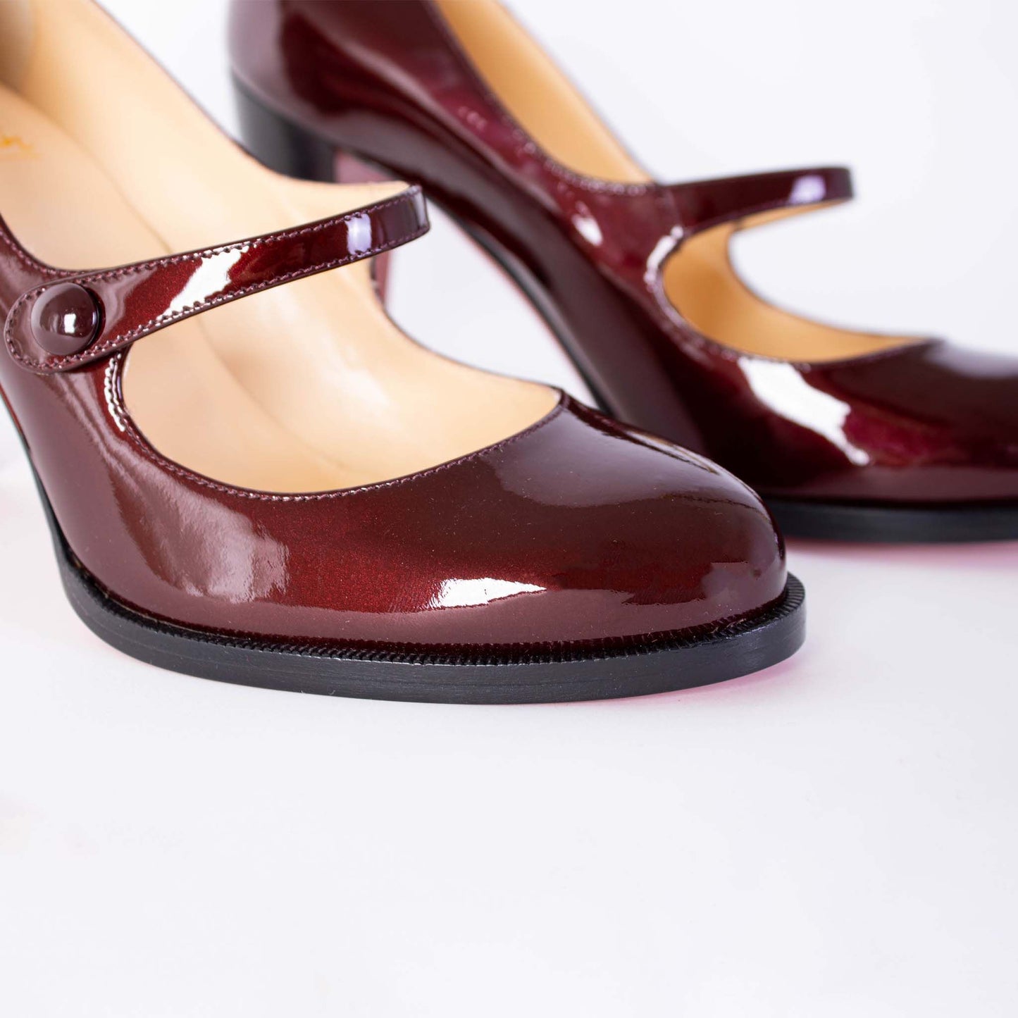 Christian Louboutin Elegant Burgundy Patent Leather Pumps