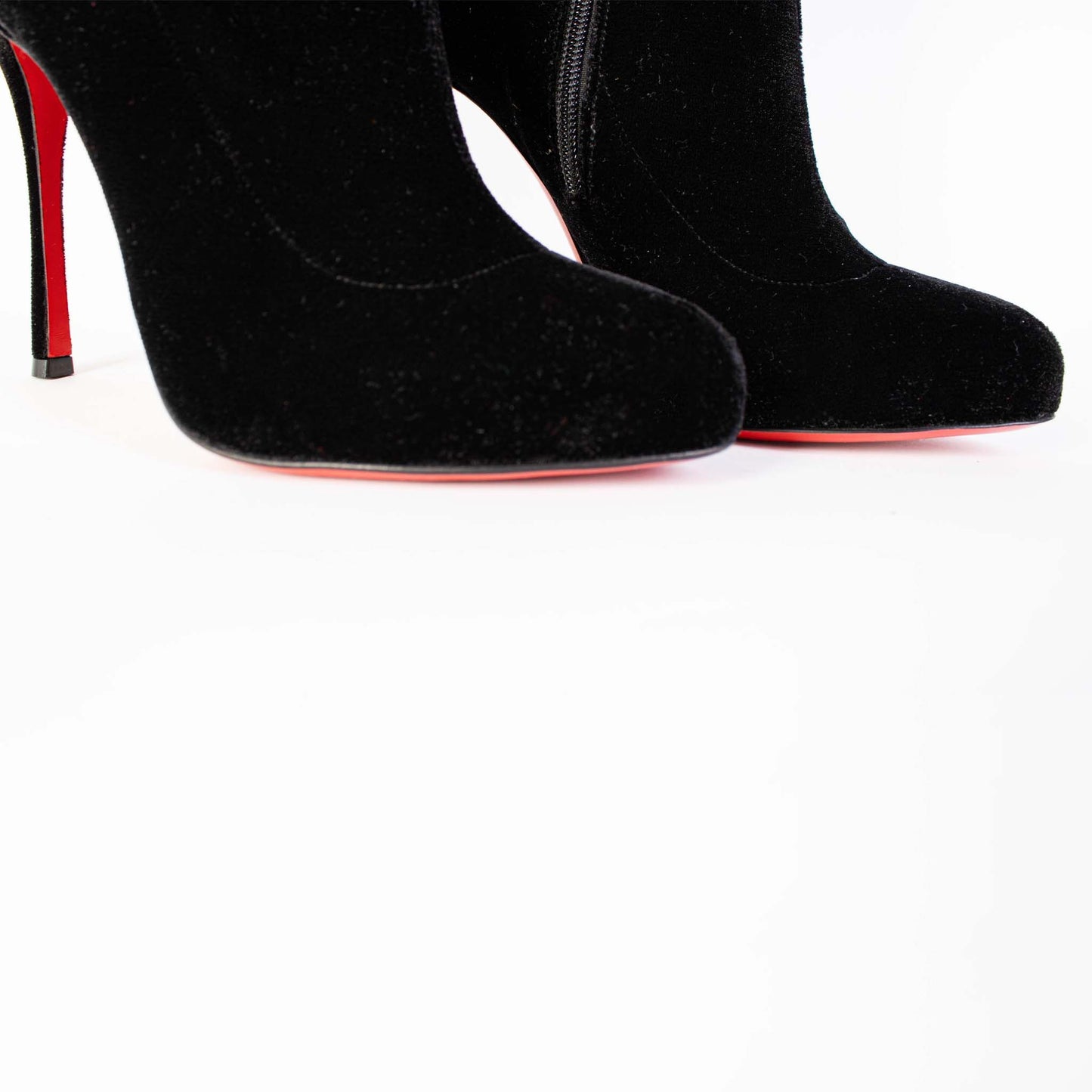 Christian Louboutin Elegant Velvet High-Leg Heeled Boots