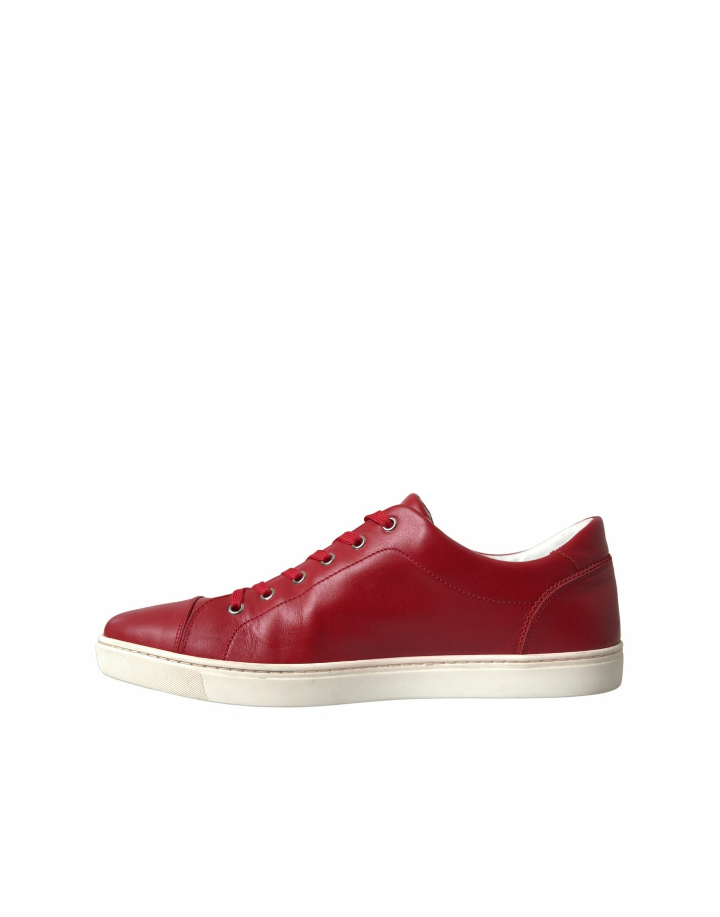 Dolce & Gabbana Elegant Red Leather Low Top Sneakers