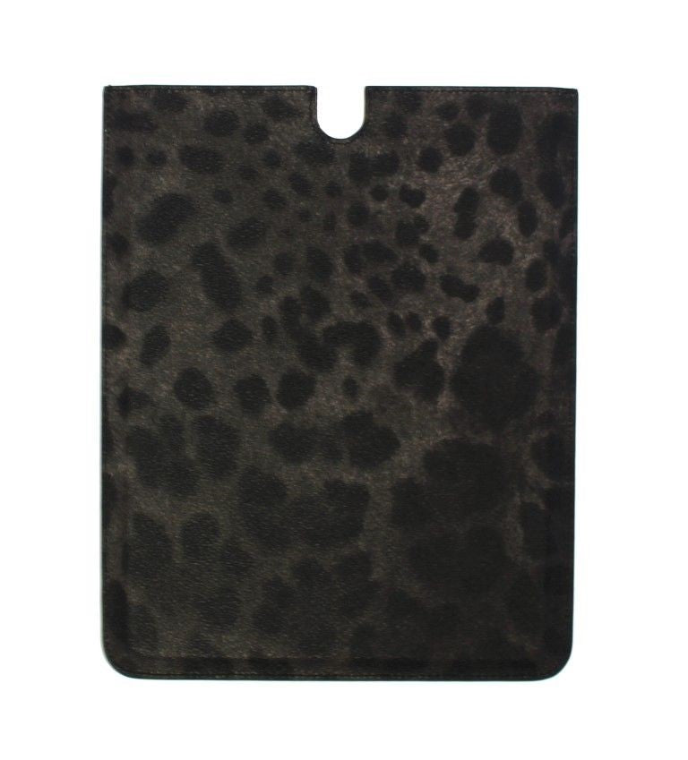 Dolce & Gabbana Chic Leopard Print Leather Tablet Case