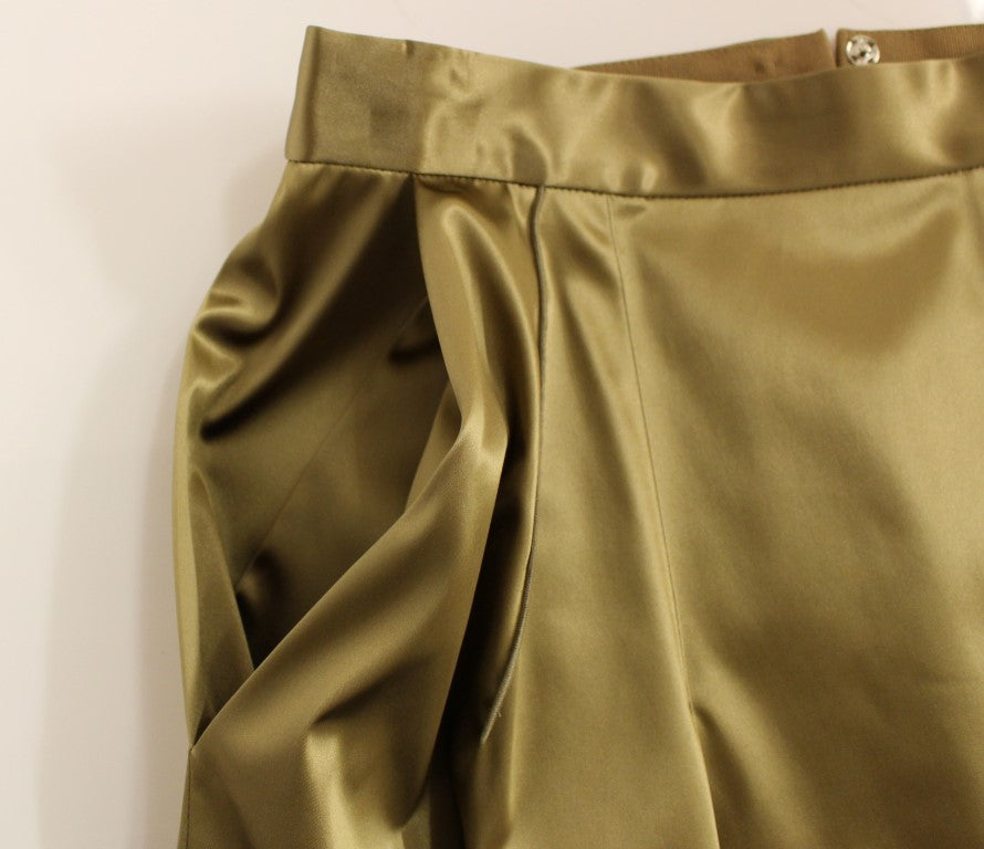 Dolce & Gabbana Elegant Gold-Tone Midi Pencil Skirt