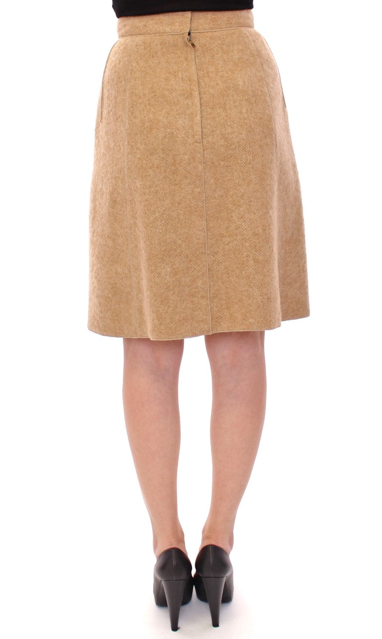 Dolce & Gabbana Elegant Beige Pencil Skirt