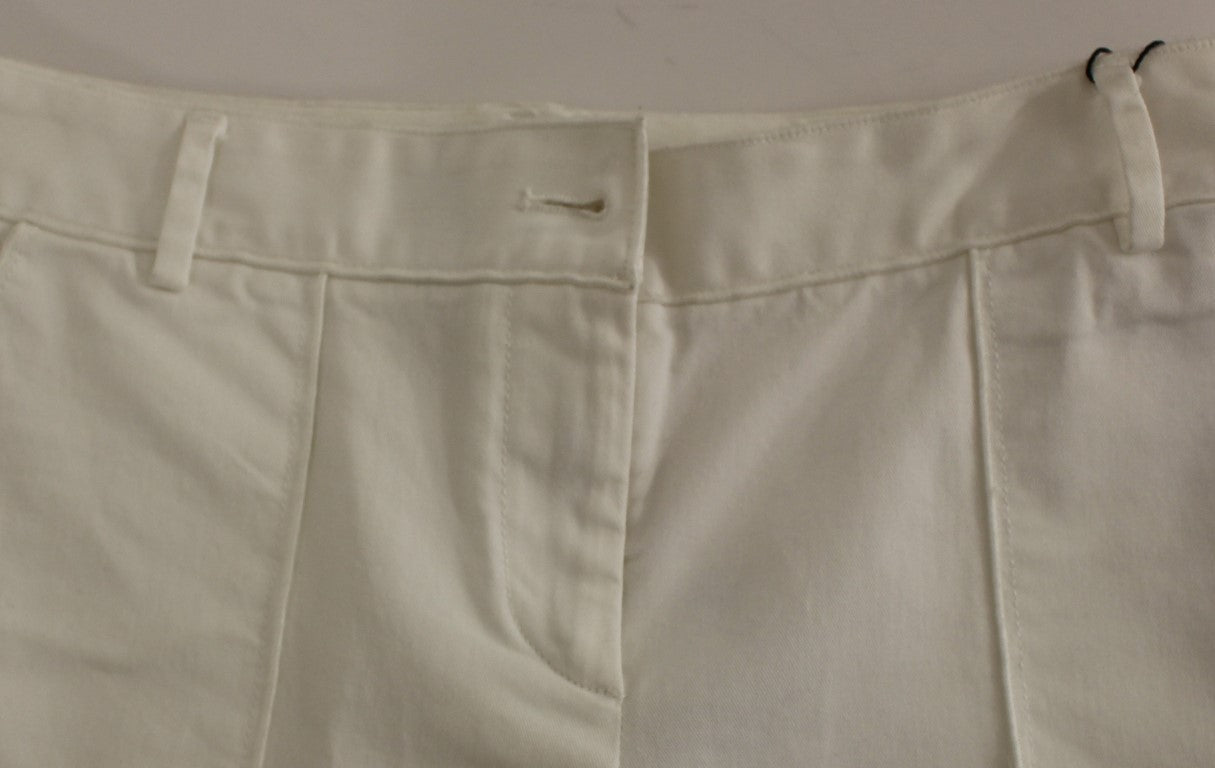 Dolce & Gabbana Elegant White Cotton Blend Trousers