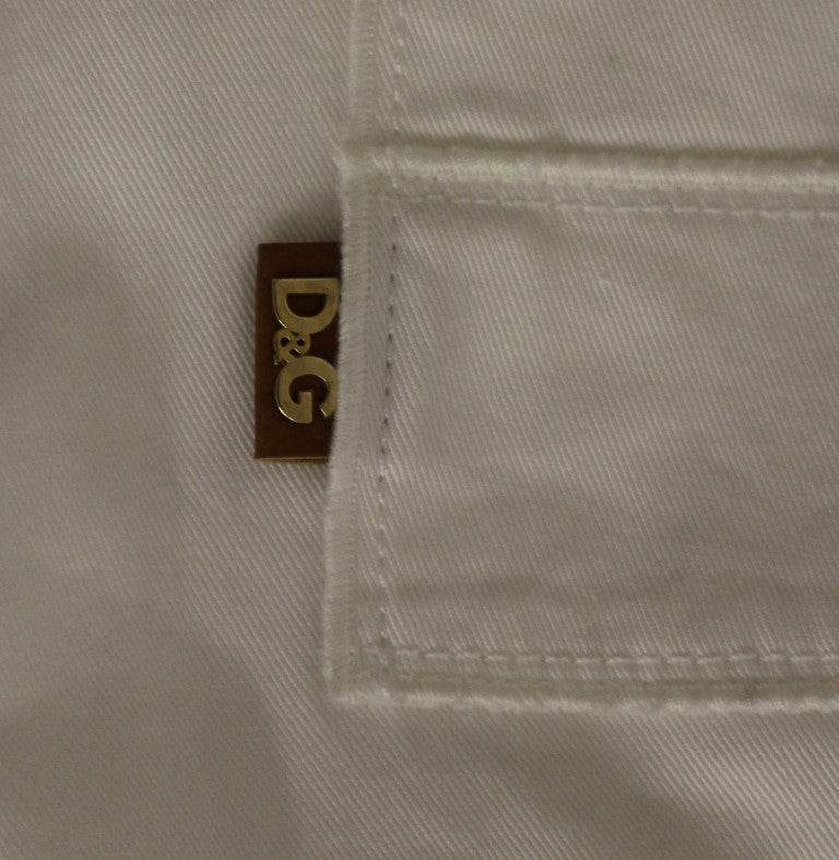 Dolce & Gabbana Elegant White Cotton Blend Trousers