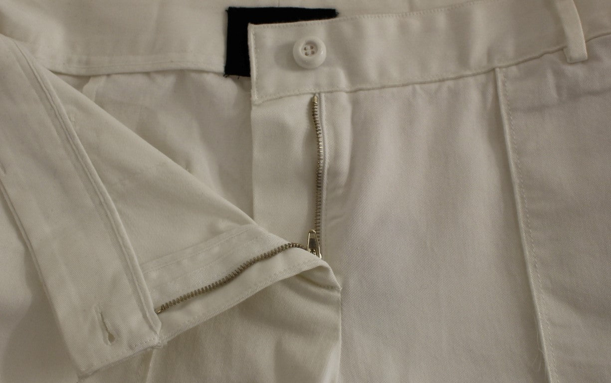 Dolce & Gabbana Elegant White Cotton Blend Trousers