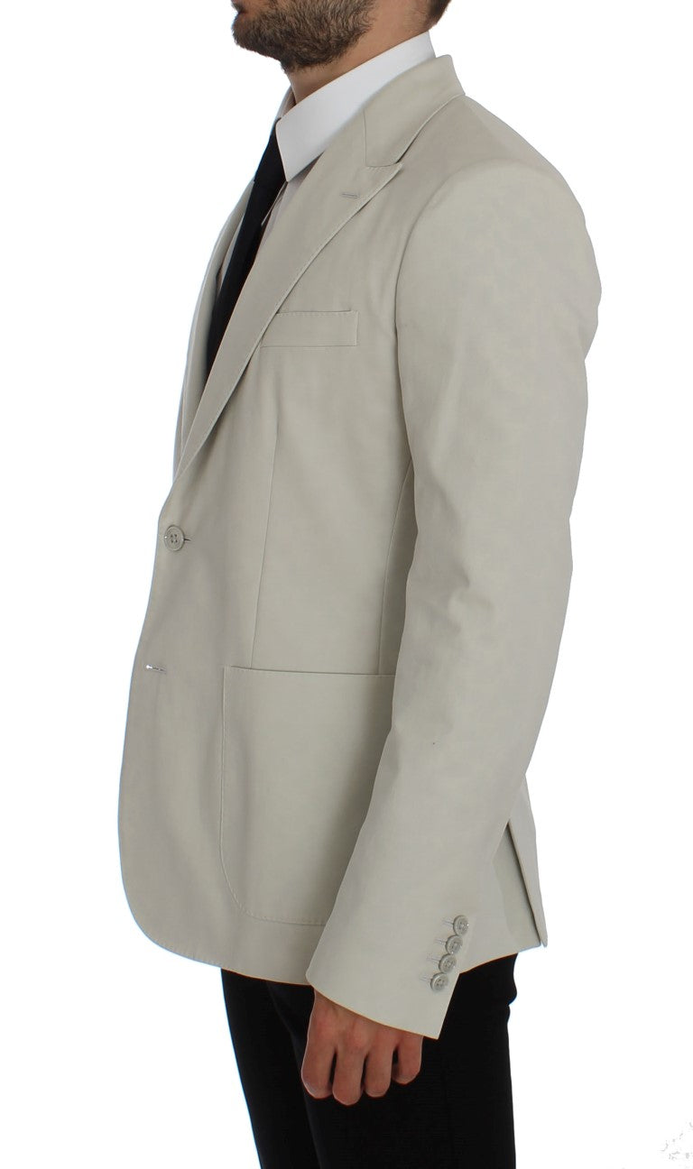 Dolce & Gabbana Elegant White Cotton Stretch Blazer