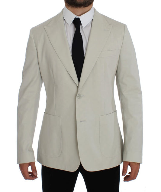 Dolce & Gabbana Elegant White Cotton Stretch Blazer