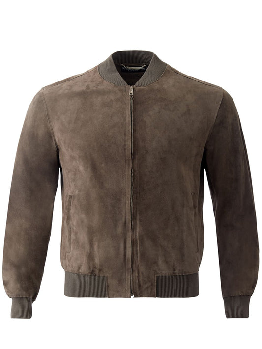 Dolce & Gabbana Elegant Suede Brown Bomber Jacket