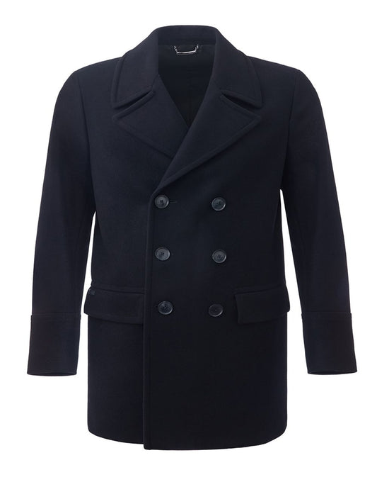 Dolce & Gabbana Elegant Blue Wool Double Breasted Peacoat