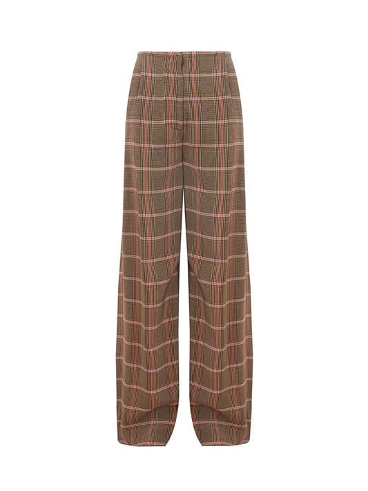 Lardini Elegant Micro Checked Palazzo Pants