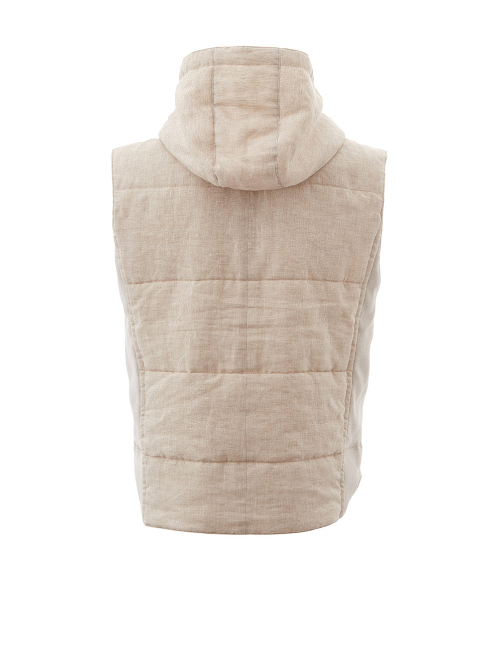 Gran Sasso Elegant Beige Quilted Linen Vest