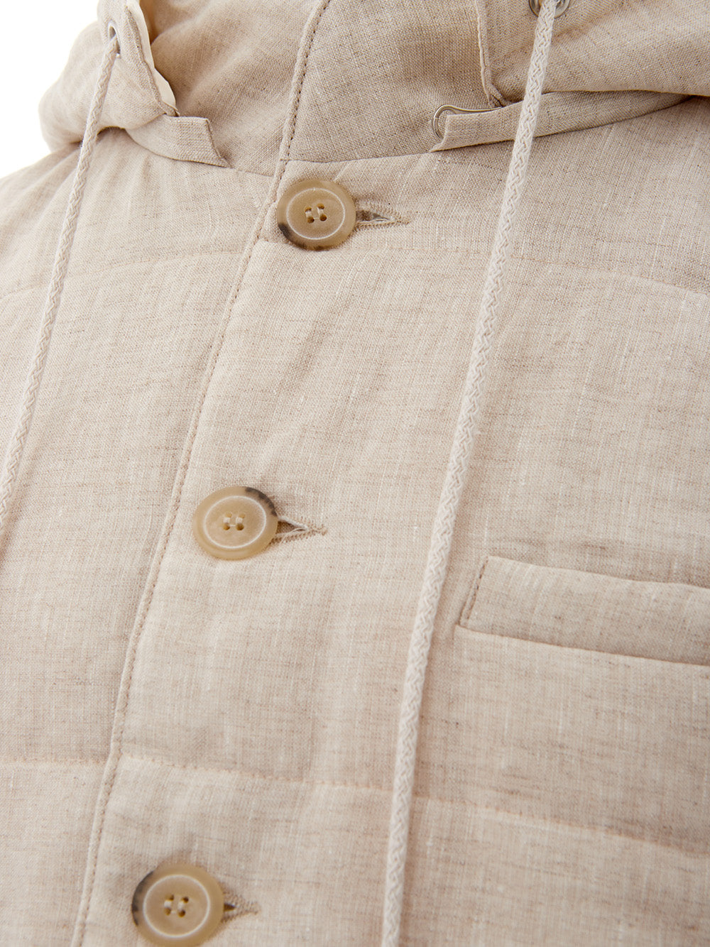 Gran Sasso Elegant Beige Quilted Linen Vest