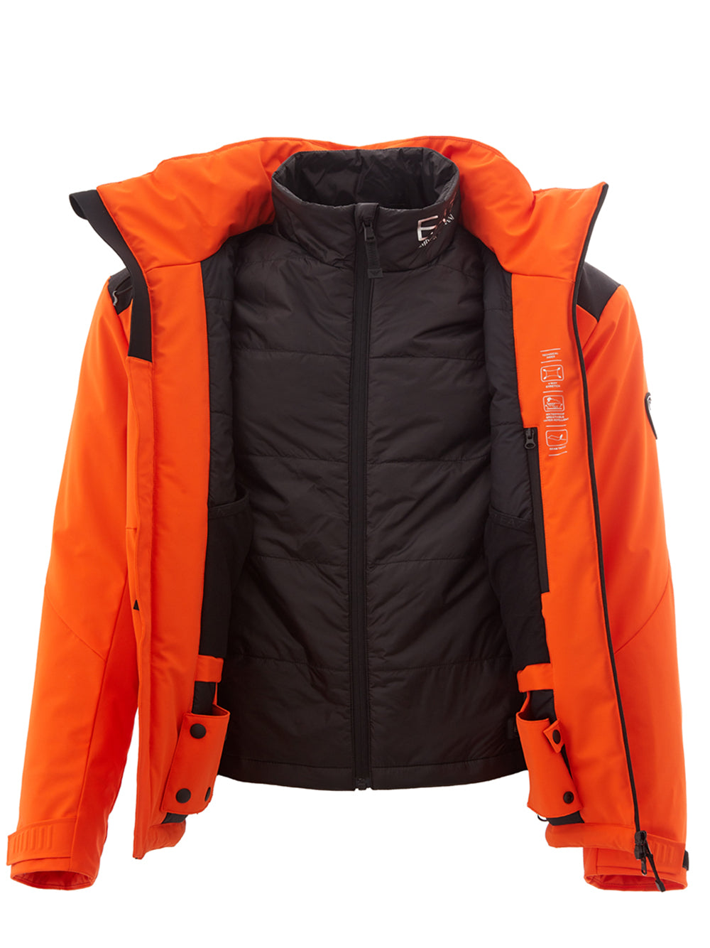 EA7 Emporio Armani Radiant Orange Technical Winter Jacket