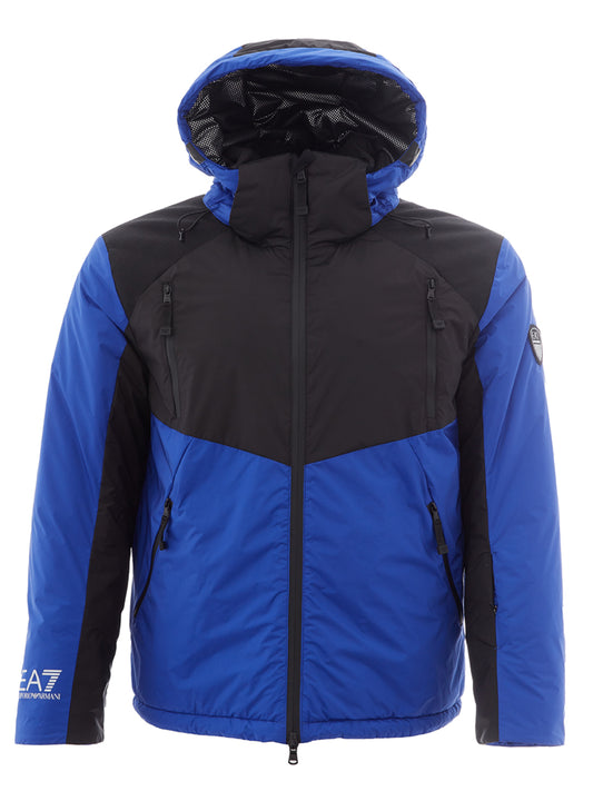 EA7 Emporio Armani Chic Bicolor Tech Winter Jacket - Blue/Black