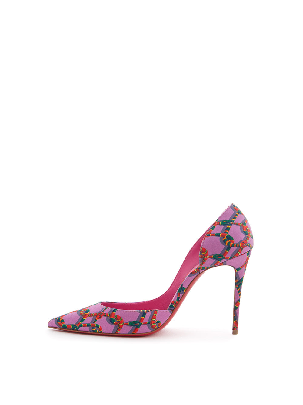 Christian Louboutin Elegant Satin Pink Pumps with Iconic Red Sole