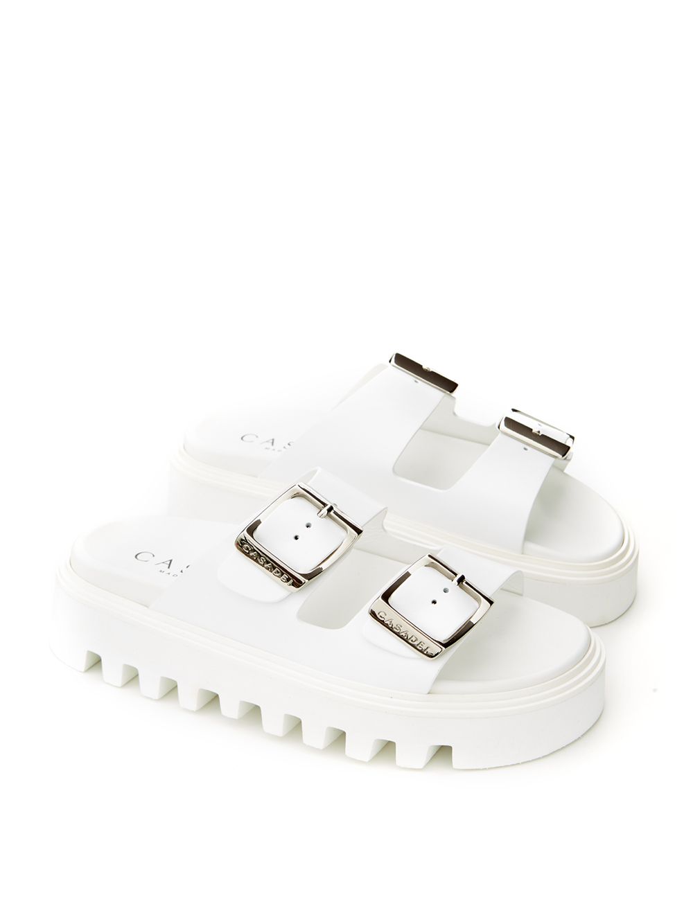 Casadei Elegant White Leather Sandal Slippers