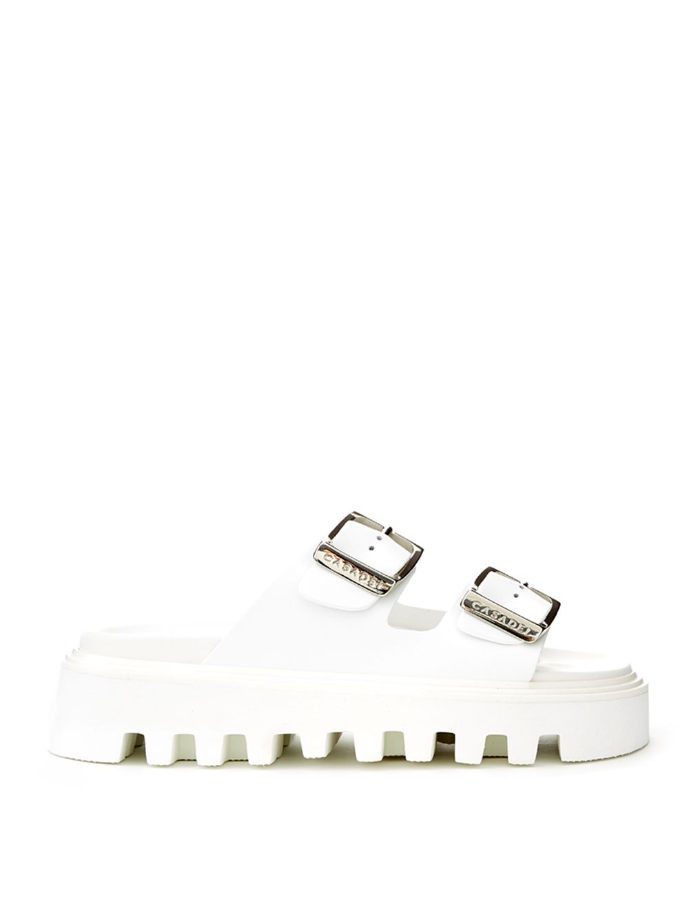 Casadei Elegant White Leather Sandal Slippers