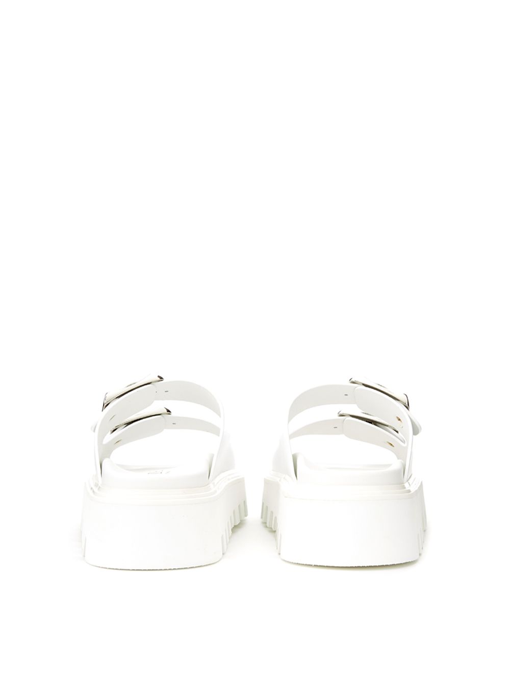 Casadei Elegant White Leather Sandal Slippers